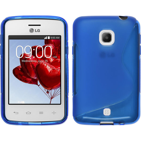 PhoneNatic Case kompatibel mit LG L30 - blau Silikon Hülle S-Style + 2 Schutzfolien