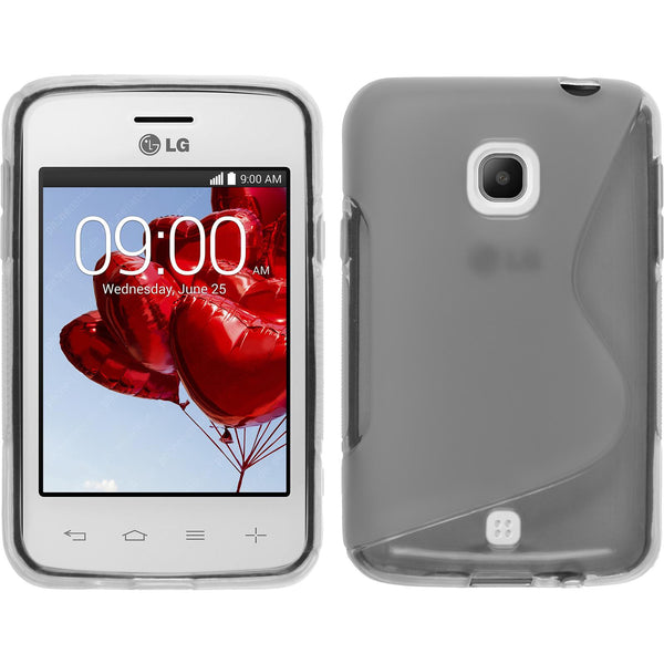 PhoneNatic Case kompatibel mit LG L30 - clear Silikon Hülle S-Style + 2 Schutzfolien