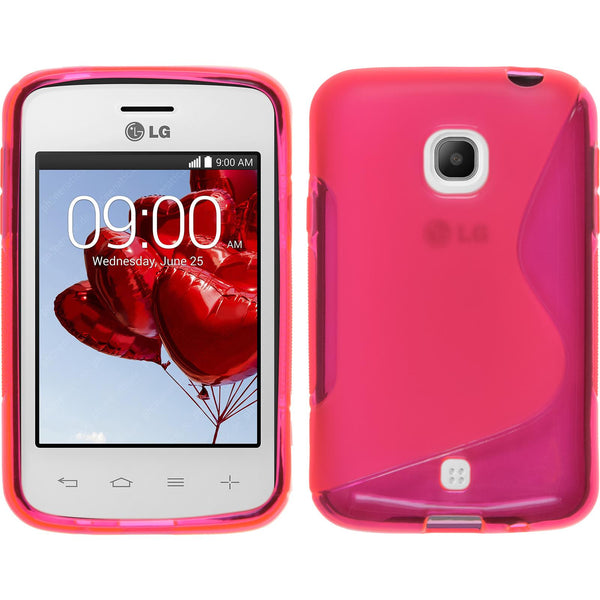 PhoneNatic Case kompatibel mit LG L30 - pink Silikon Hülle S-Style + 2 Schutzfolien