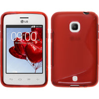 PhoneNatic Case kompatibel mit LG L30 - rot Silikon Hülle S-Style + 2 Schutzfolien