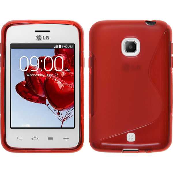 PhoneNatic Case kompatibel mit LG L30 - rot Silikon Hülle S-Style + 2 Schutzfolien