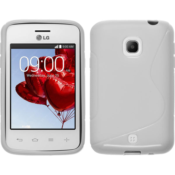 PhoneNatic Case kompatibel mit LG L30 - weiß Silikon Hülle S-Style + 2 Schutzfolien