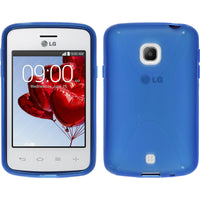 PhoneNatic Case kompatibel mit LG L30 - blau Silikon Hülle X-Style + 2 Schutzfolien