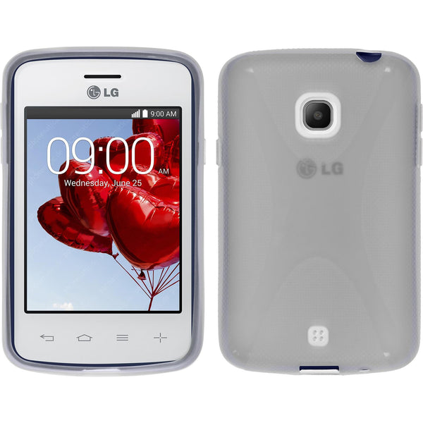 PhoneNatic Case kompatibel mit LG L30 - clear Silikon Hülle X-Style + 2 Schutzfolien