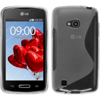 PhoneNatic Case kompatibel mit LG L50 - clear Silikon Hülle S-Style + 2 Schutzfolien