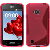PhoneNatic Case kompatibel mit LG L50 - pink Silikon Hülle S-Style + 2 Schutzfolien