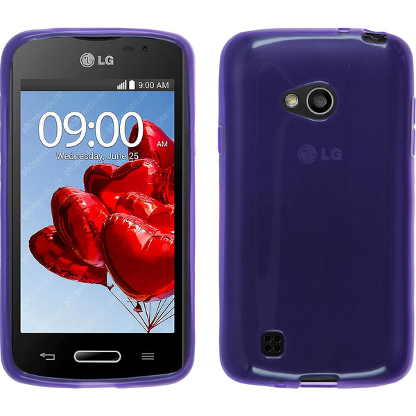 PhoneNatic Case kompatibel mit LG L50 - lila Silikon Hülle transparent + 2 Schutzfolien