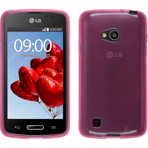PhoneNatic Case kompatibel mit LG L50 - rosa Silikon Hülle transparent + 2 Schutzfolien