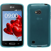 PhoneNatic Case kompatibel mit LG L50 - türkis Silikon Hülle transparent + 2 Schutzfolien