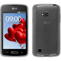 PhoneNatic Case kompatibel mit LG L50 - weiß Silikon Hülle transparent + 2 Schutzfolien