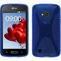 PhoneNatic Case kompatibel mit LG L50 - blau Silikon Hülle X-Style + 2 Schutzfolien