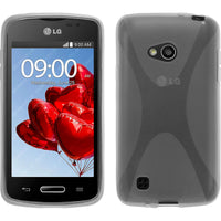 PhoneNatic Case kompatibel mit LG L50 - clear Silikon Hülle X-Style + 2 Schutzfolien