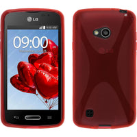 PhoneNatic Case kompatibel mit LG L50 - rot Silikon Hülle X-Style + 2 Schutzfolien