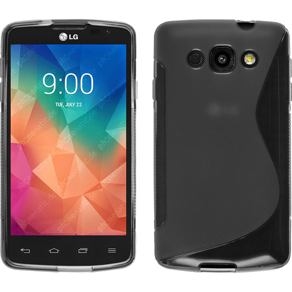 PhoneNatic Case kompatibel mit LG L60 - grau Silikon Hülle S-Style Cover