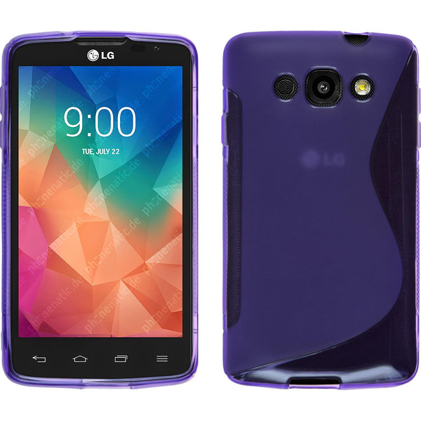 PhoneNatic Case kompatibel mit LG L60 - lila Silikon Hülle S-Style Cover
