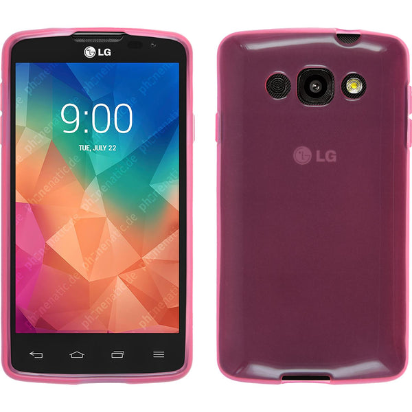PhoneNatic Case kompatibel mit LG L60 - rosa Silikon Hülle transparent Cover