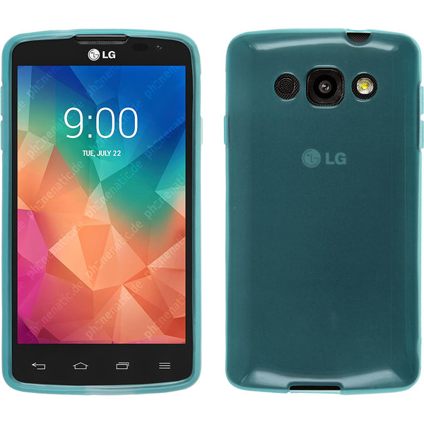 PhoneNatic Case kompatibel mit LG L60 - türkis Silikon Hülle transparent Cover