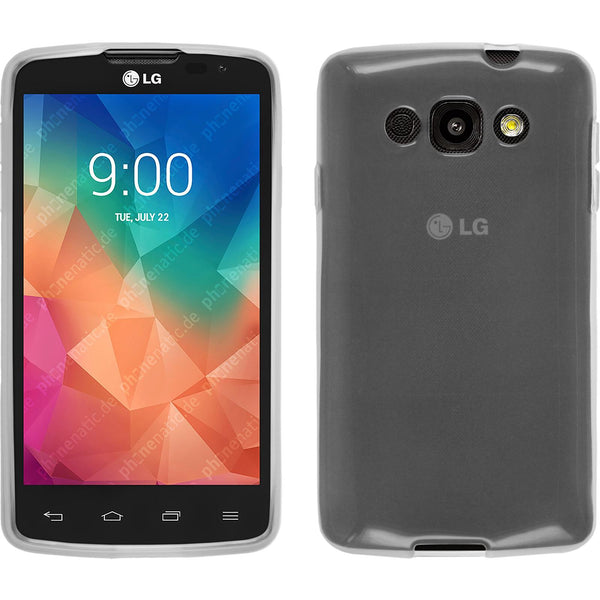PhoneNatic Case kompatibel mit LG L60 - weiﬂ Silikon Hülle transparent Cover