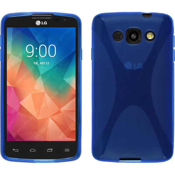 PhoneNatic Case kompatibel mit LG L60 - blau Silikon Hülle X-Style Cover