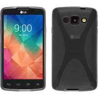 PhoneNatic Case kompatibel mit LG L60 - grau Silikon Hülle X-Style Cover