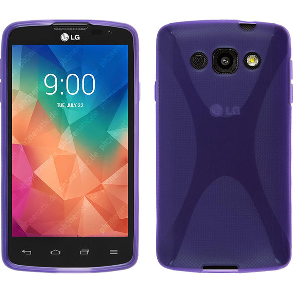 PhoneNatic Case kompatibel mit LG L60 - lila Silikon Hülle X-Style Cover