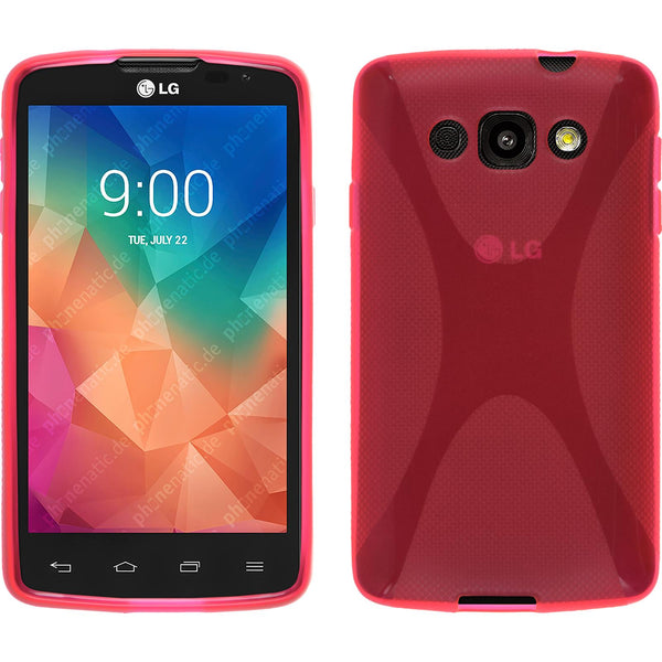 PhoneNatic Case kompatibel mit LG L60 - pink Silikon Hülle X-Style Cover