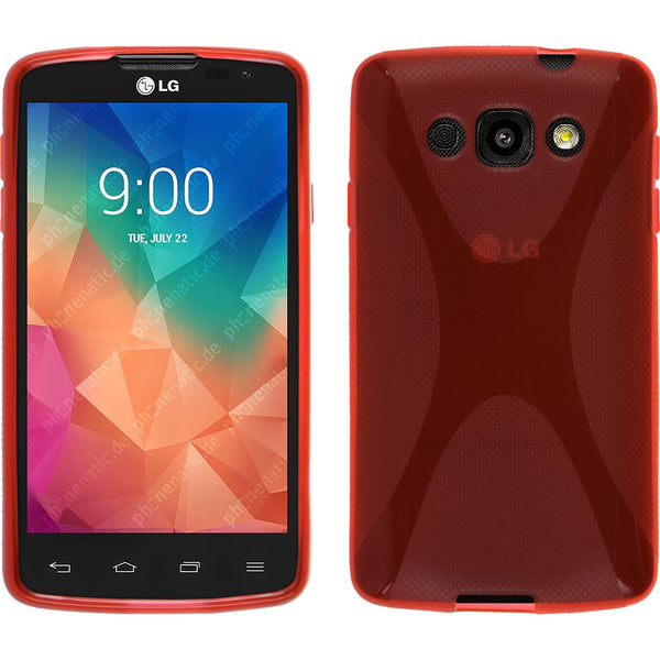 PhoneNatic Case kompatibel mit LG L60 - rot Silikon Hülle X-Style Cover