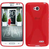 PhoneNatic Case kompatibel mit LG L70 - rot Silikon Hülle X-Style + 2 Schutzfolien