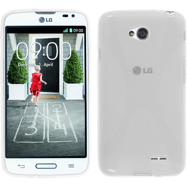 PhoneNatic Case kompatibel mit LG L70 - clear Silikon Hülle X-Style + 2 Schutzfolien