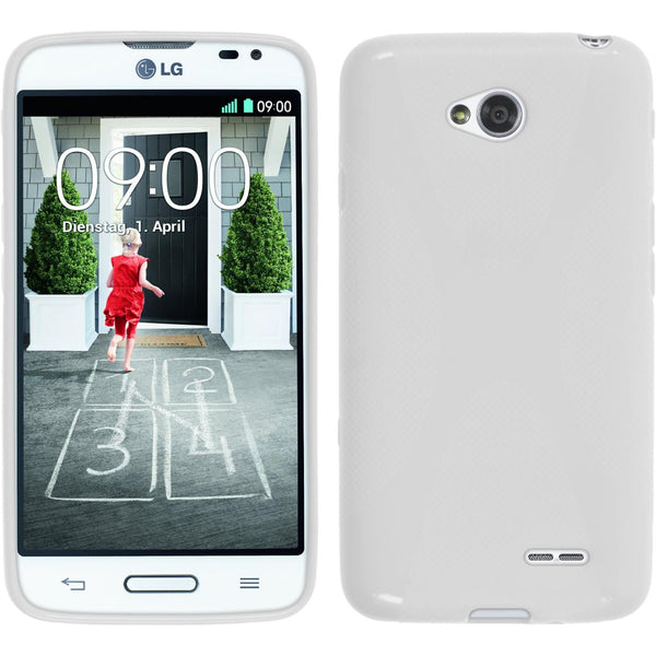 PhoneNatic Case kompatibel mit LG L70 - weiß Silikon Hülle X-Style + 2 Schutzfolien