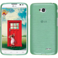 PhoneNatic Case kompatibel mit LG L70 Dual - grün Silikon Hülle brushed + 2 Schutzfolien
