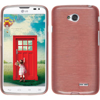 PhoneNatic Case kompatibel mit LG L70 Dual - rosa Silikon Hülle brushed + 2 Schutzfolien