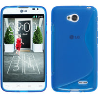 PhoneNatic Case kompatibel mit LG L70 Dual - blau Silikon Hülle S-Style + 2 Schutzfolien