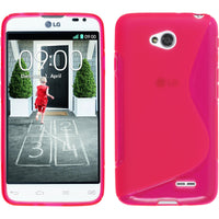 PhoneNatic Case kompatibel mit LG L70 Dual - pink Silikon Hülle S-Style + 2 Schutzfolien