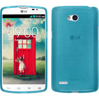 PhoneNatic Case kompatibel mit LG L80 Dual - blau Silikon Hülle brushed + 2 Schutzfolien