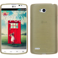 PhoneNatic Case kompatibel mit LG L80 Dual - gold Silikon Hülle brushed + 2 Schutzfolien