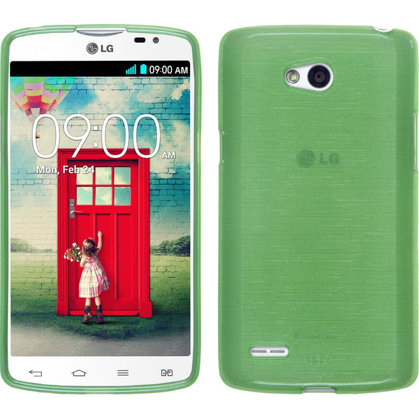 PhoneNatic Case kompatibel mit LG L80 Dual - grün Silikon Hülle brushed + 2 Schutzfolien