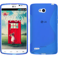 PhoneNatic Case kompatibel mit LG L80 Dual - blau Silikon Hülle S-Style + 2 Schutzfolien