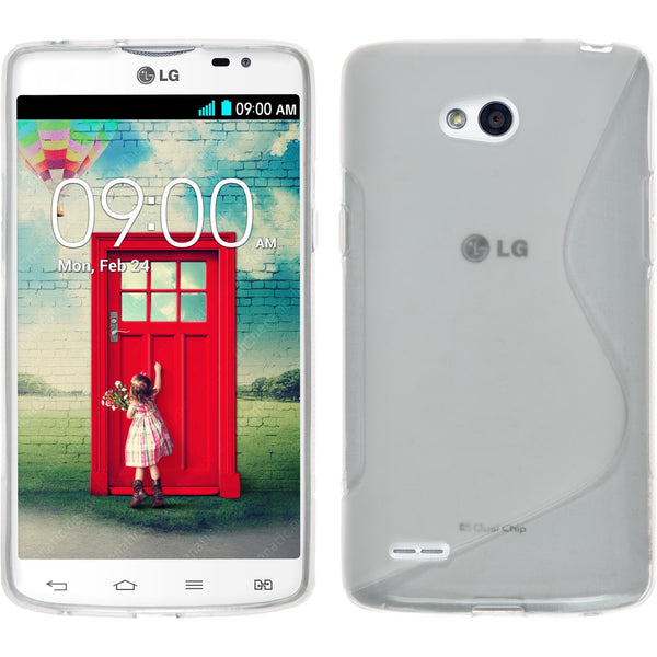 PhoneNatic Case kompatibel mit LG L80 Dual - clear Silikon Hülle S-Style + 2 Schutzfolien