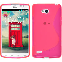 PhoneNatic Case kompatibel mit LG L80 Dual - pink Silikon Hülle S-Style + 2 Schutzfolien