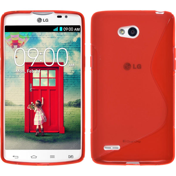 PhoneNatic Case kompatibel mit LG L80 Dual - rot Silikon Hülle S-Style + 2 Schutzfolien