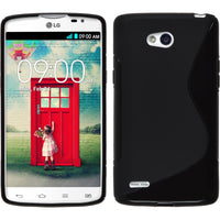 PhoneNatic Case kompatibel mit LG L80 Dual - schwarz Silikon Hülle S-Style + 2 Schutzfolien