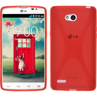 PhoneNatic Case kompatibel mit LG L80 Dual - rot Silikon Hülle X-Style + 2 Schutzfolien