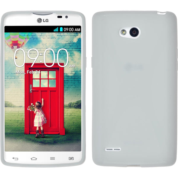 PhoneNatic Case kompatibel mit LG L80 Dual - weiﬂ Silikon Hülle X-Style + 2 Schutzfolien
