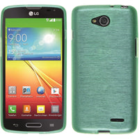 PhoneNatic Case kompatibel mit LG L90 - grün Silikon Hülle brushed + 2 Schutzfolien