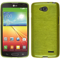 PhoneNatic Case kompatibel mit LG L90 - pastellgrün Silikon Hülle brushed + 2 Schutzfolien