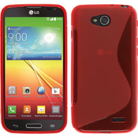 PhoneNatic Case kompatibel mit LG L90 - rot Silikon Hülle S-Style + 2 Schutzfolien