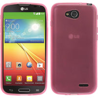 PhoneNatic Case kompatibel mit LG L90 - rosa Silikon Hülle transparent + 2 Schutzfolien