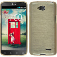 PhoneNatic Case kompatibel mit LG L90 Dual - gold Silikon Hülle brushed Cover