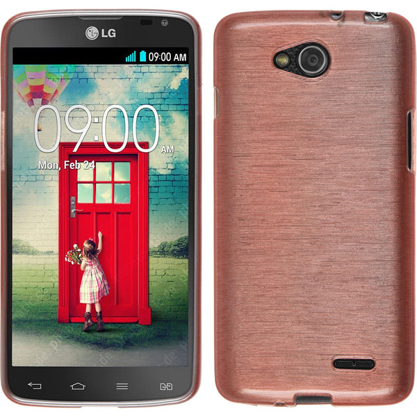 PhoneNatic Case kompatibel mit LG L90 Dual - rosa Silikon Hülle brushed Cover